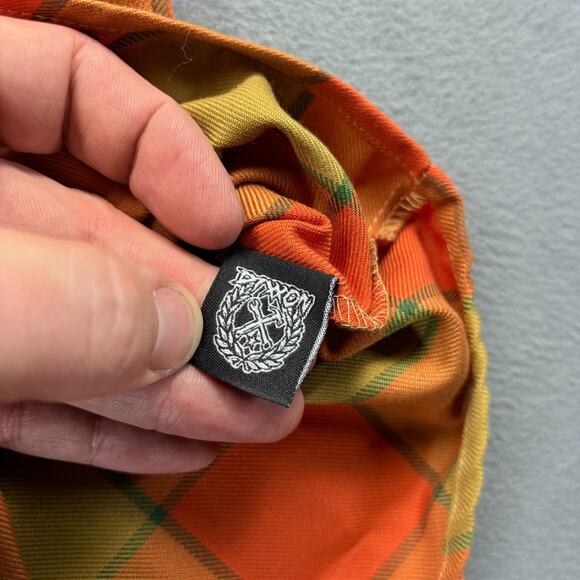 Dixxon Flannel Shirt Womens Lg Orange Check Plaid "The Trapper" Long Sleeve Snap - Picture 5 of 8